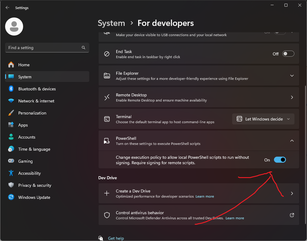 Turn this option on powershell-changeExecutionPolicy