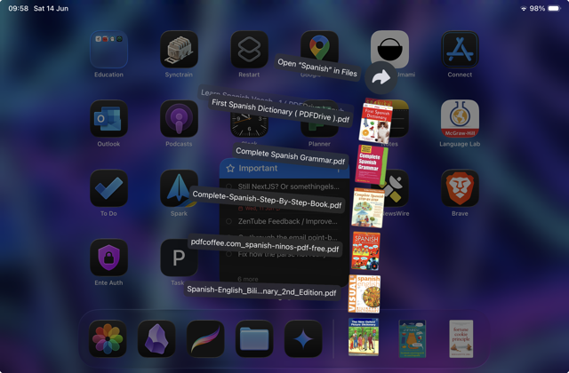 open folder on the dock like in macOS on iPad